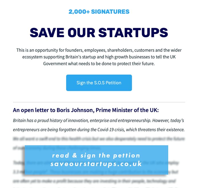 save our startups letter